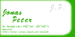 jonas peter business card